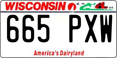 WI license plate 665PXW