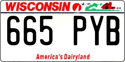 WI license plate 665PYB