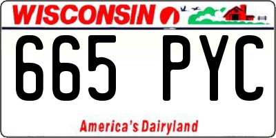 WI license plate 665PYC