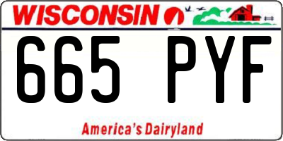 WI license plate 665PYF