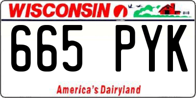 WI license plate 665PYK