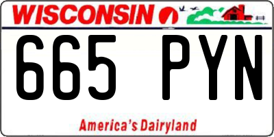 WI license plate 665PYN