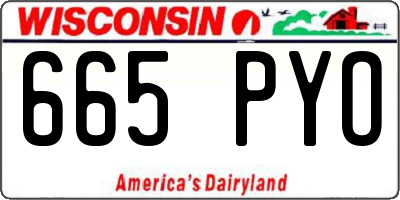 WI license plate 665PYO
