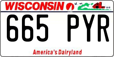 WI license plate 665PYR