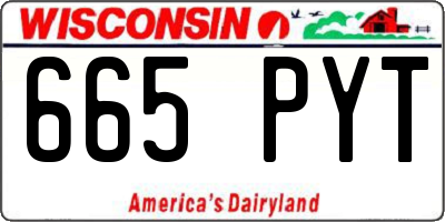 WI license plate 665PYT