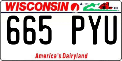 WI license plate 665PYU