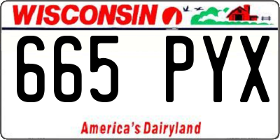 WI license plate 665PYX