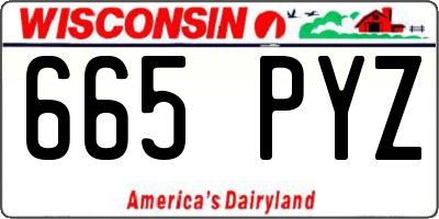 WI license plate 665PYZ