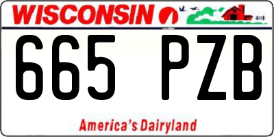 WI license plate 665PZB