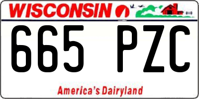 WI license plate 665PZC