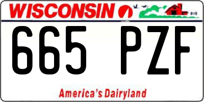 WI license plate 665PZF