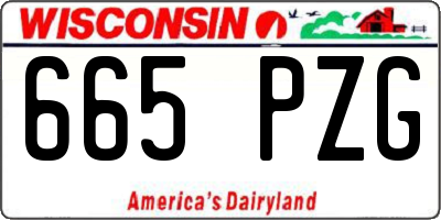 WI license plate 665PZG