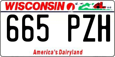 WI license plate 665PZH