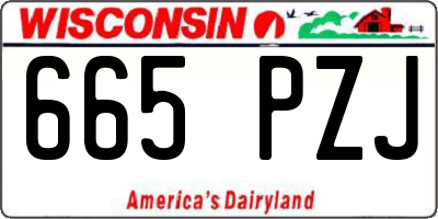 WI license plate 665PZJ