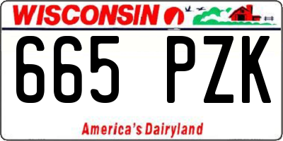 WI license plate 665PZK