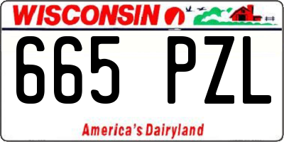 WI license plate 665PZL