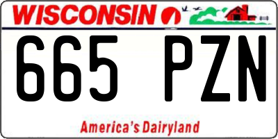 WI license plate 665PZN