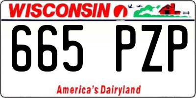WI license plate 665PZP