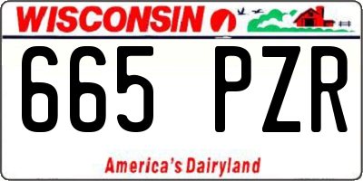 WI license plate 665PZR