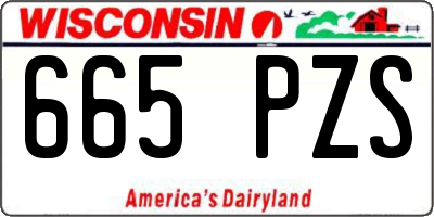 WI license plate 665PZS