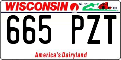 WI license plate 665PZT