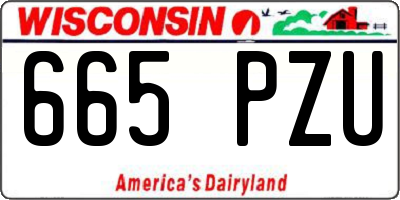 WI license plate 665PZU