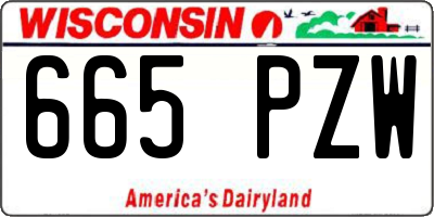 WI license plate 665PZW