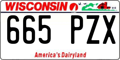 WI license plate 665PZX