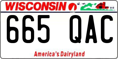 WI license plate 665QAC