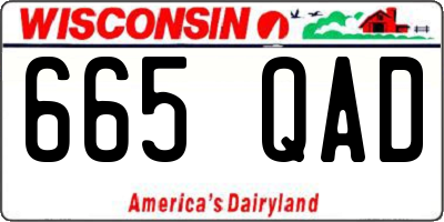 WI license plate 665QAD