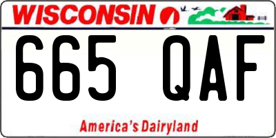 WI license plate 665QAF