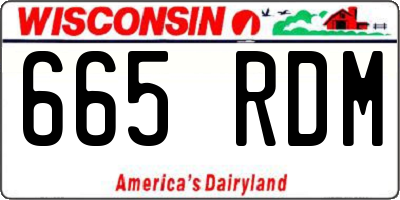 WI license plate 665RDM