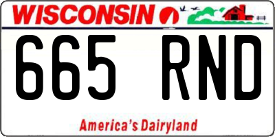 WI license plate 665RND