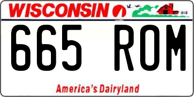 WI license plate 665ROM