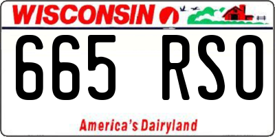 WI license plate 665RSO