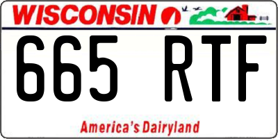 WI license plate 665RTF