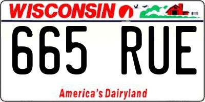 WI license plate 665RUE