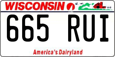 WI license plate 665RUI