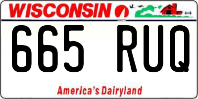 WI license plate 665RUQ