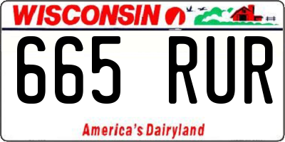 WI license plate 665RUR