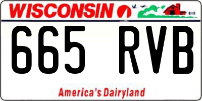 WI license plate 665RVB