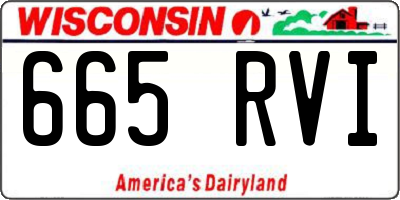 WI license plate 665RVI