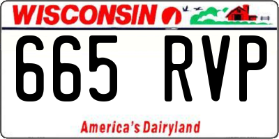 WI license plate 665RVP