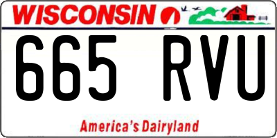 WI license plate 665RVU