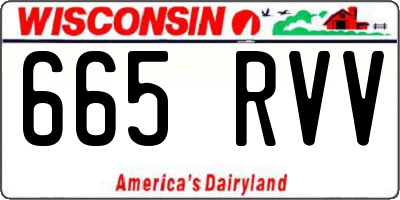 WI license plate 665RVV