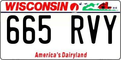 WI license plate 665RVY