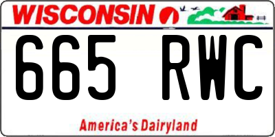 WI license plate 665RWC