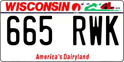 WI license plate 665RWK