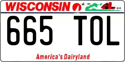 WI license plate 665TOL