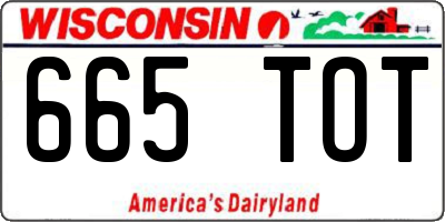 WI license plate 665TOT